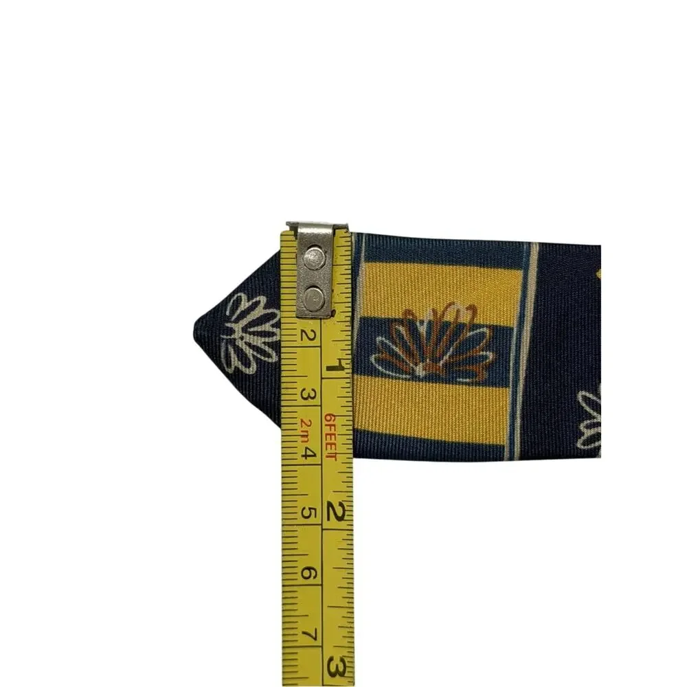 St Michael Marks & Spencer Silk Tie Floral Stripe Vintage